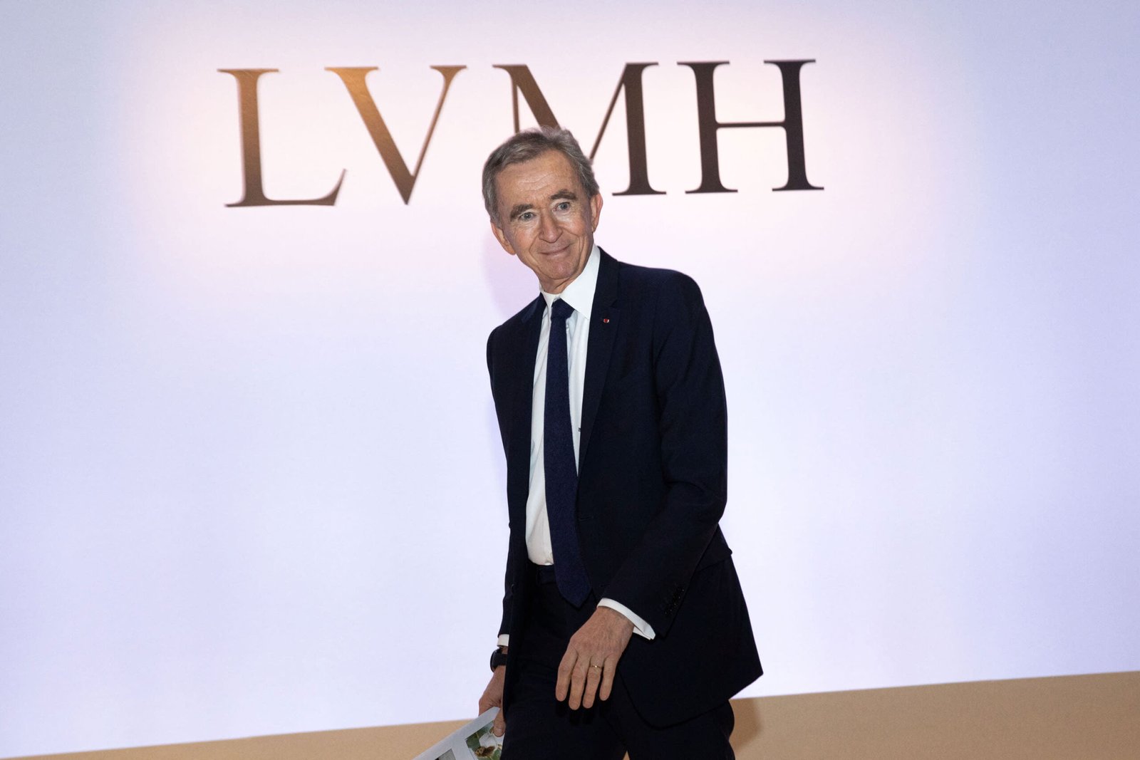 LVMH CEO Bernard Arnault and his wife Helene upon arrival to the